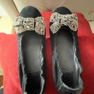 Tory Burch diamond bow ballerina flats